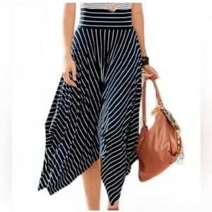 Cabi twirl asymmetrical skirt y2k striped fairy hem nautical skirt